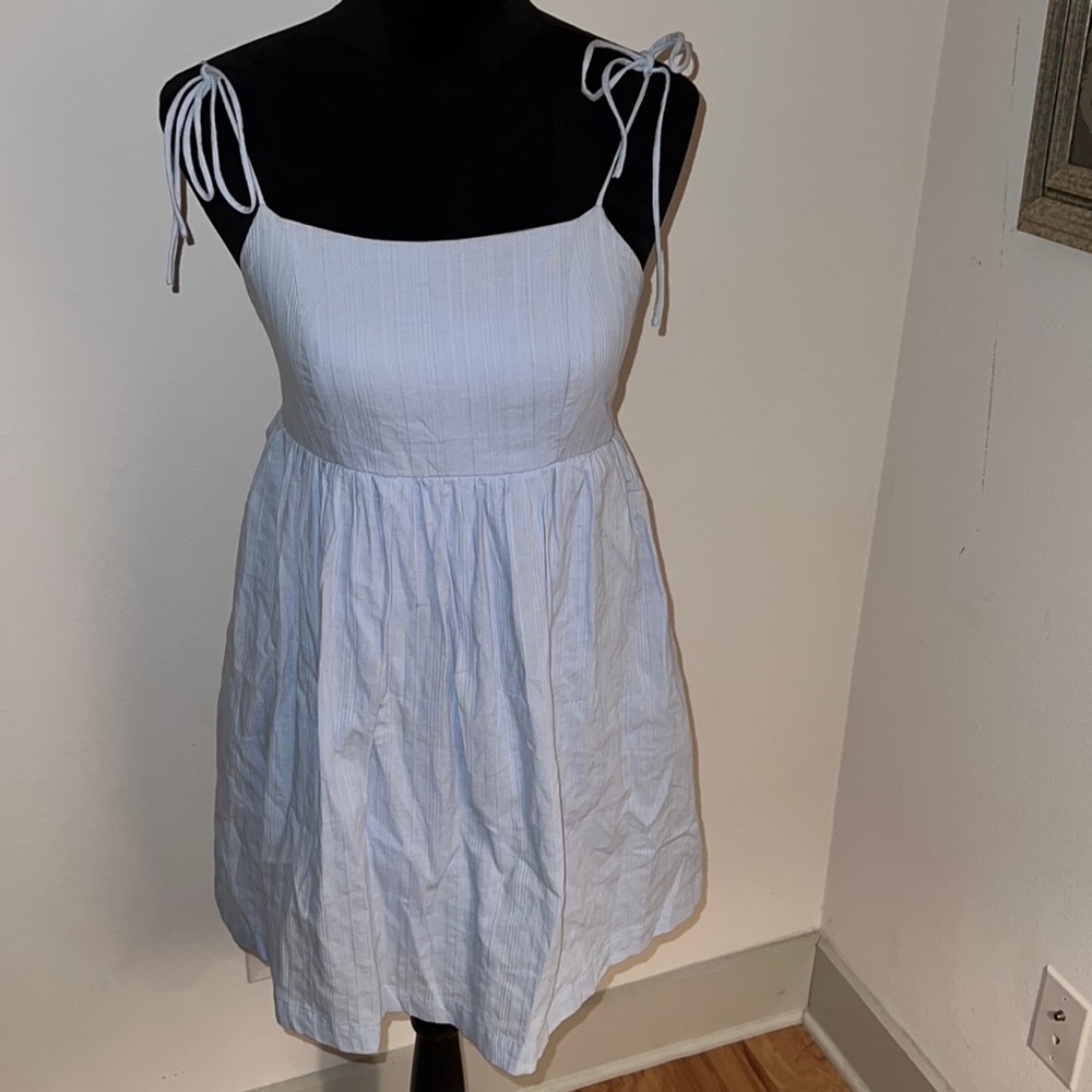 Altar’d State light blue 100% cotton mini dress spaghetti straps Sz S